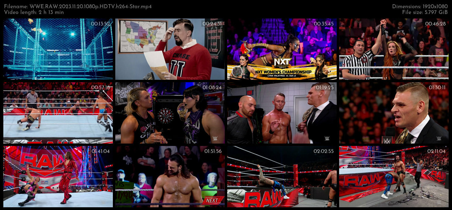 WWE RAW 2023 11 20 1080p HDTV h264 Star TGx