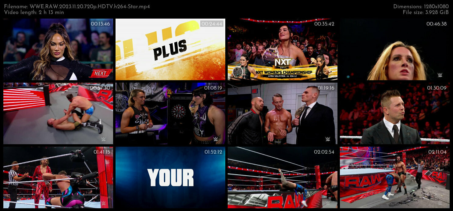 WWE RAW 2023 11 20 720p HDTV h264 Star TGx