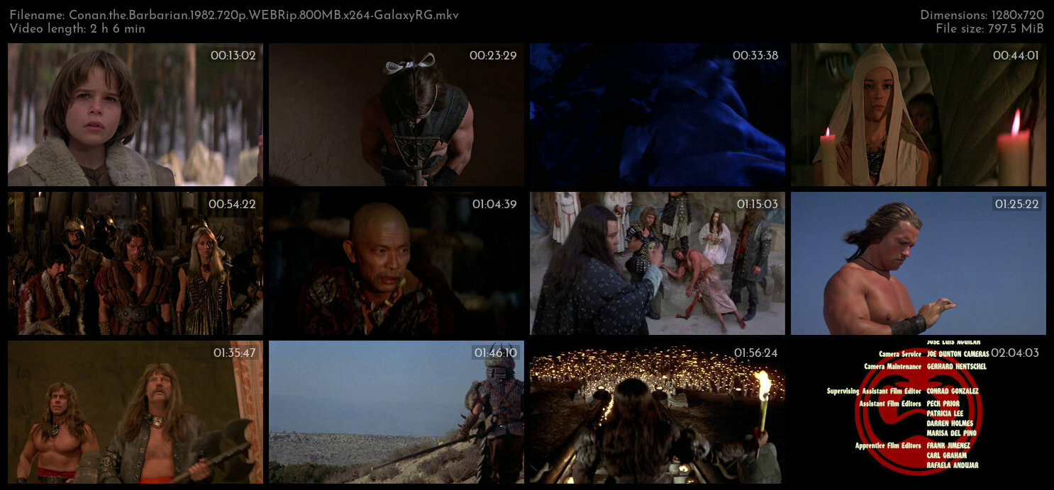 Conan the Barbarian 1982 720p WEBRip 800MB x264 GalaxyRG
