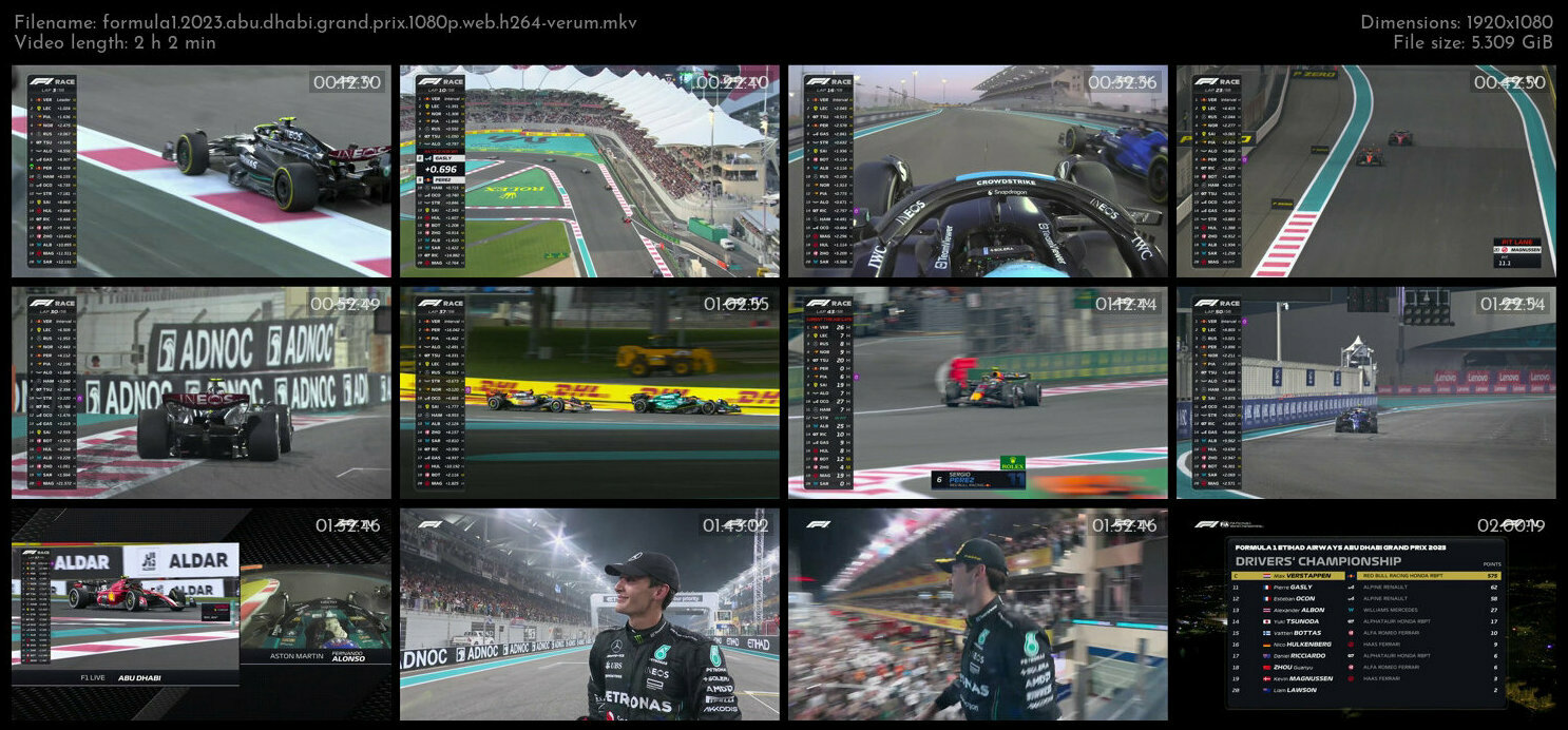 Formula1 2023 Abu Dhabi Grand Prix 1080p WEB h264 VERUM TGx