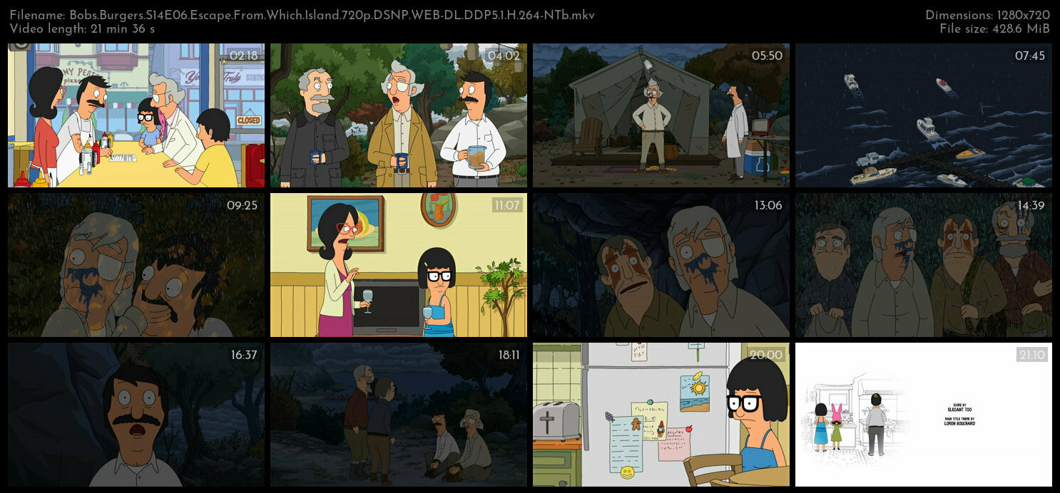 Bobs Burgers S14E06 Escape From Which Island 720p DSNP WEB DL DDP5 1 H 264 NTb TGx