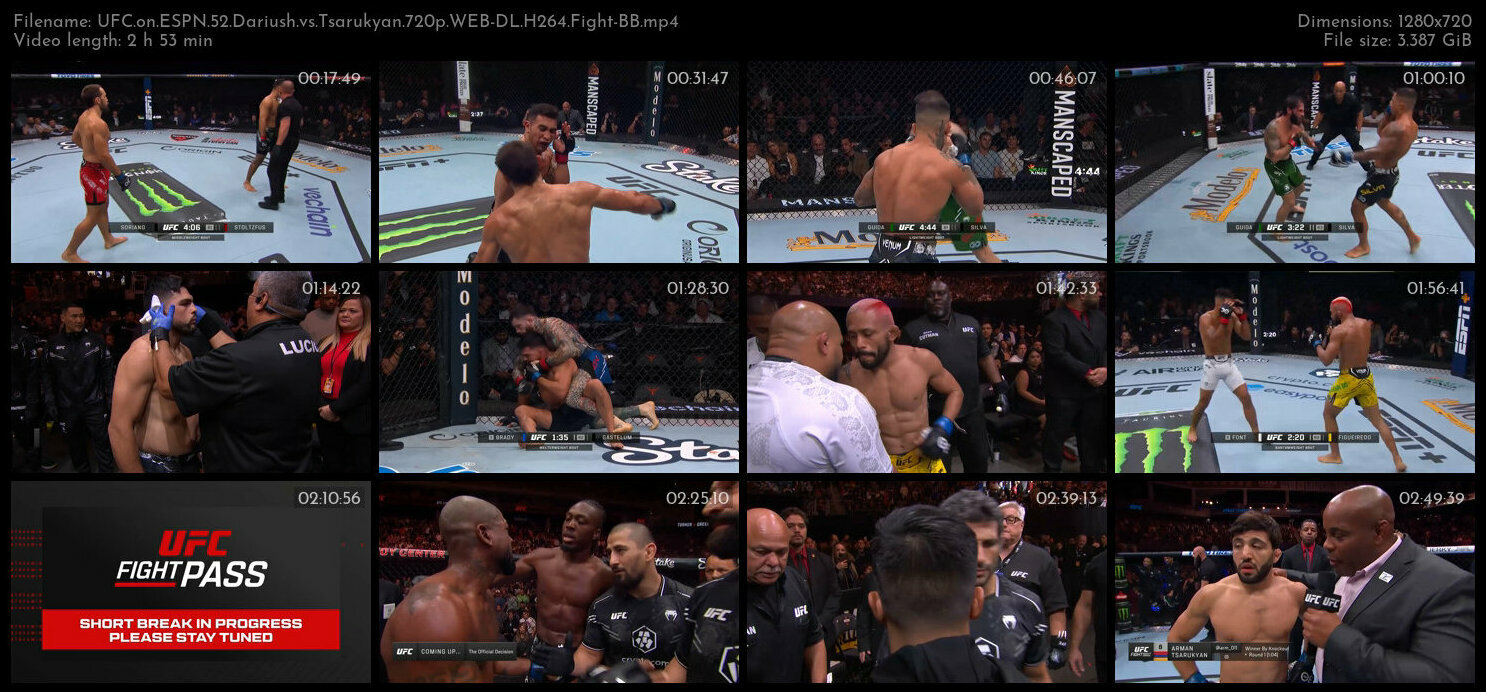 UFC on ESPN 52 Dariush vs Tsarukyan 720p WEB DL H264 Fight BB