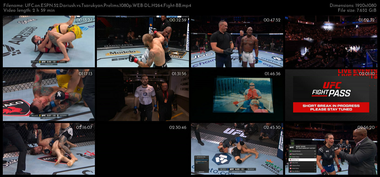 UFC on ESPN 52 Dariush vs Tsarukyan Prelims 1080p WEB DL H264 Fight BB