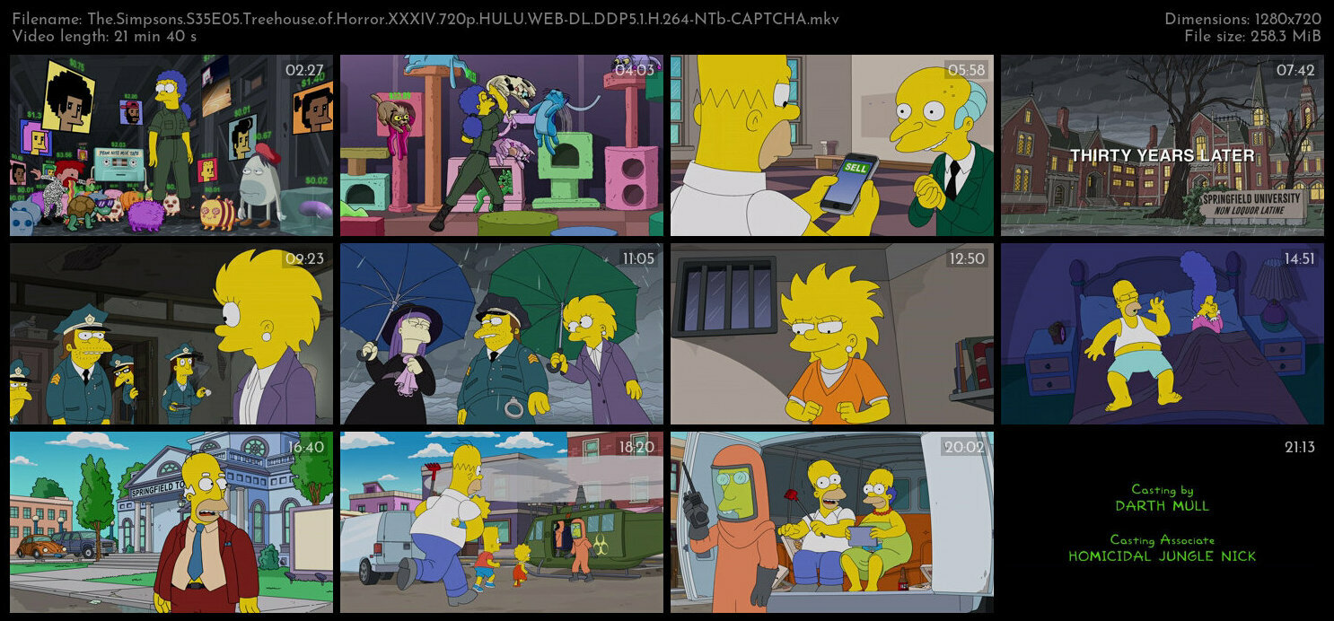 The Simpsons S35E05 Treehouse of Horror XXXIV 720p HULU WEB DL DDP5 1 H 264 NTb CAPTCHA TGx