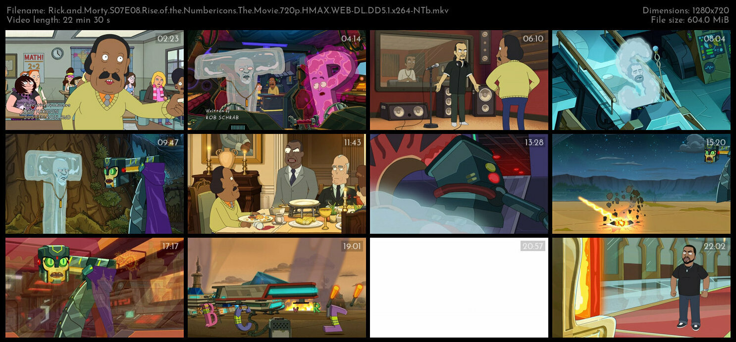 Rick and Morty S07E08 Rise of the Numbericons The Movie 720p HMAX WEB DL DD5 1 x264 NTb TGx