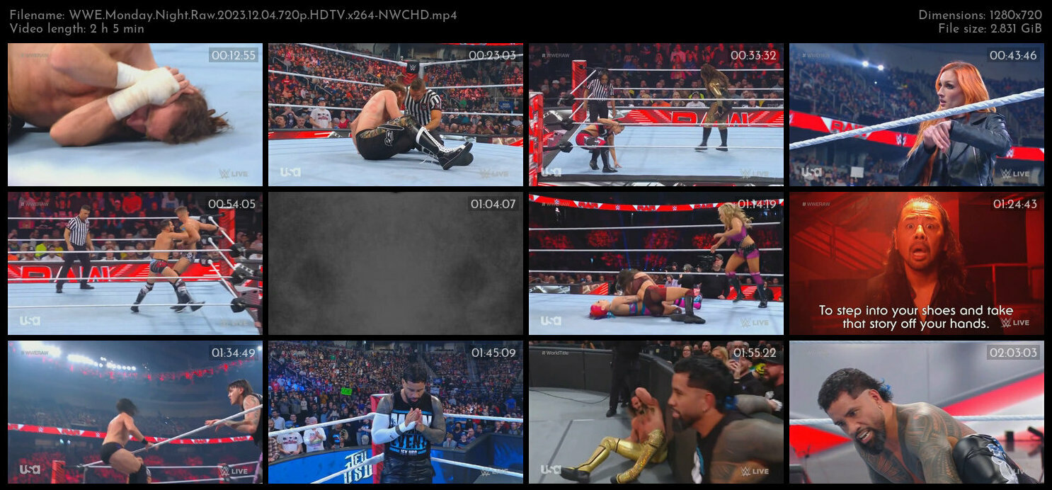 WWE Monday Night Raw 2023 12 04 720p HDTV x264 NWCHD TGx