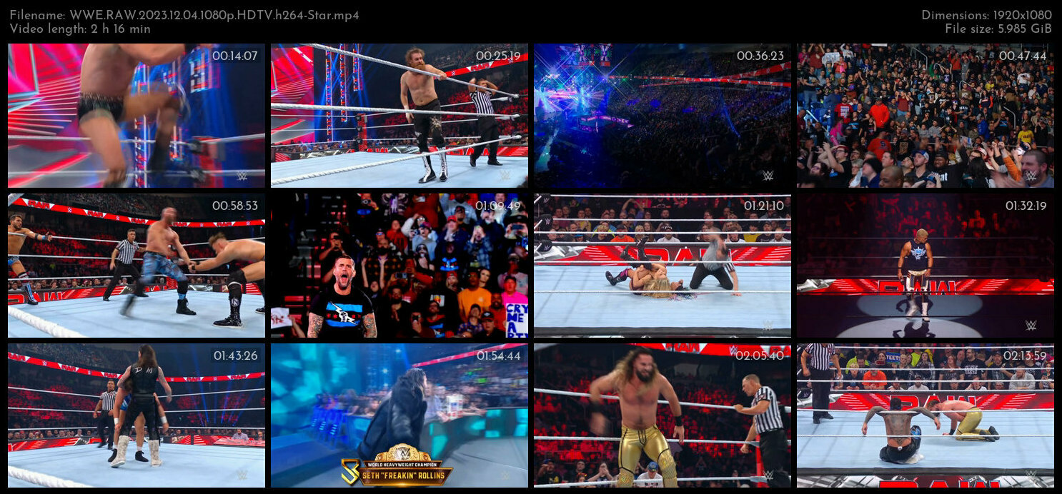 WWE RAW 2023 12 04 1080p HDTV h264 Star TGx