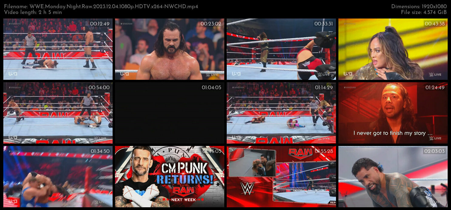 WWE Monday Night Raw 2023 12 04 1080p HDTV x264 NWCHD TGx