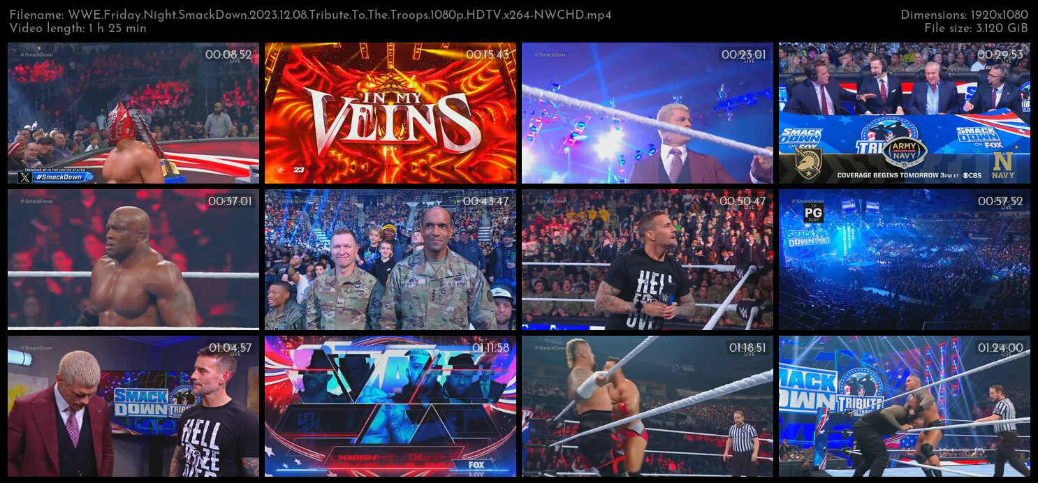 WWE Friday Night SmackDown 2023 12 08 Tribute To The Troops 1080p HDTV x264 NWCHD TGx