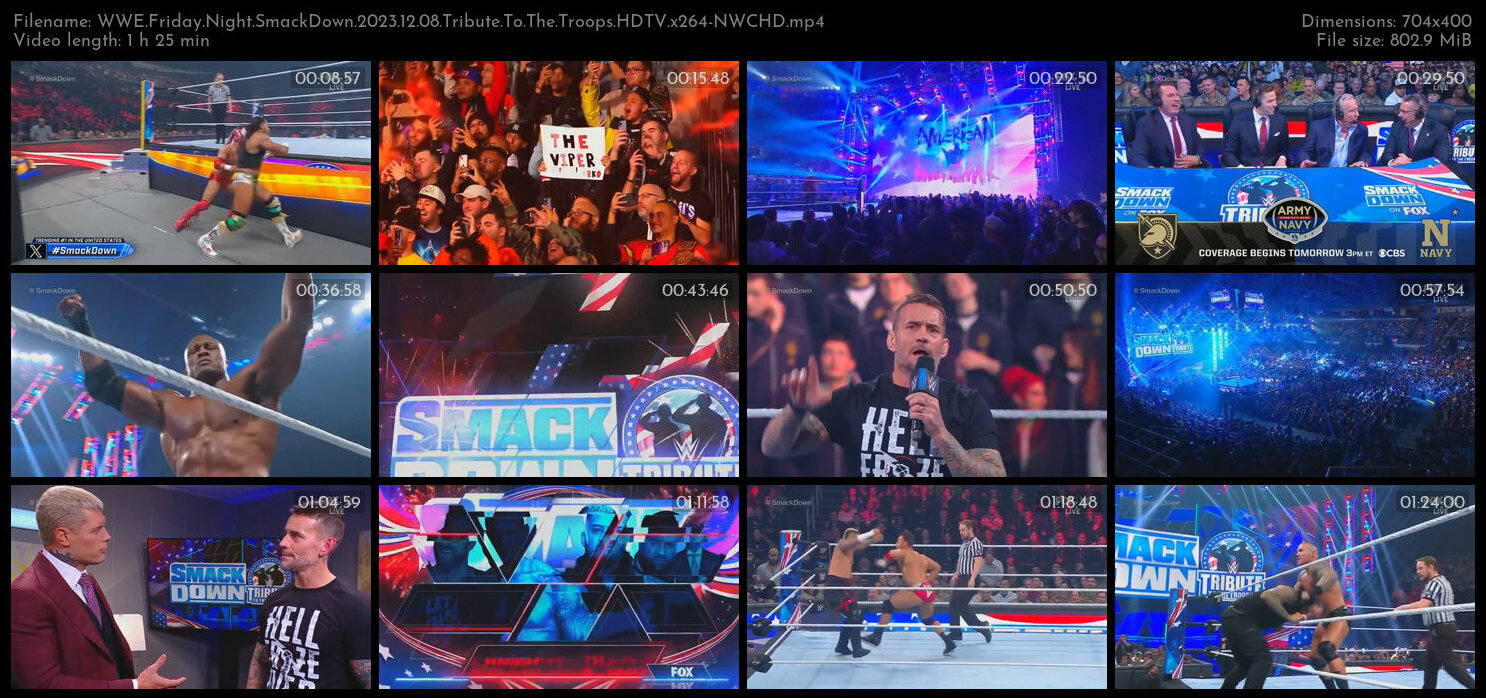 WWE Friday Night SmackDown 2023 12 08 Tribute To The Troops HDTV x264 NWCHD TGx