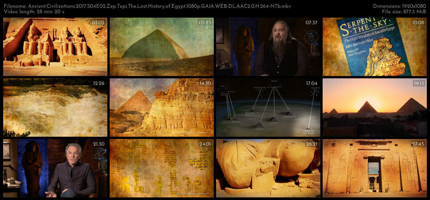 Ancient Civilizations 2017 S04E02 Zep Tepi The Lost History of Egypt 1080p GAIA WEB DL AAC2 0 H 264