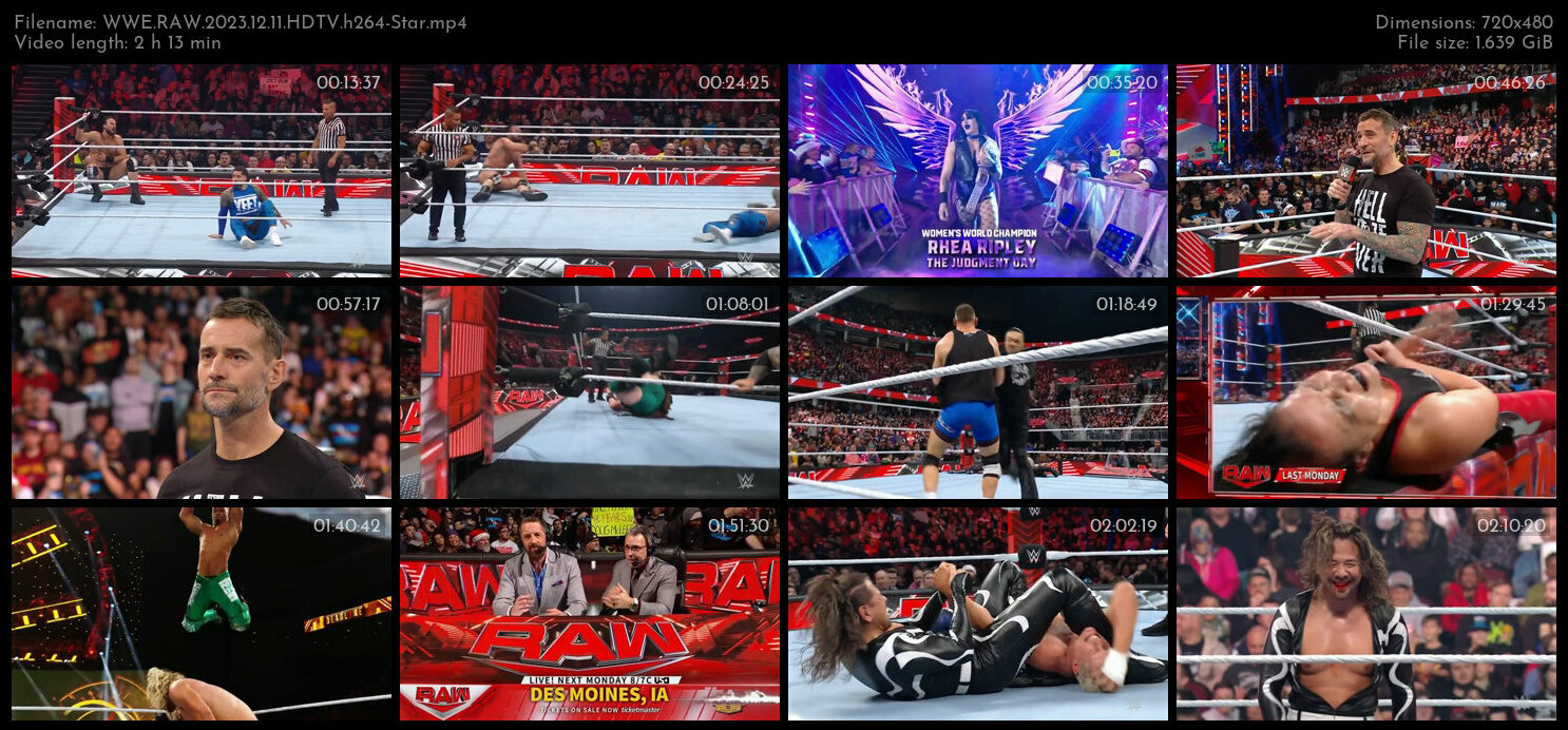 WWE RAW 2023 12 11 HDTV h264 Star TGx