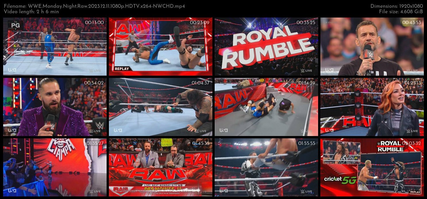 WWE Monday Night Raw 2023 12 11 1080p HDTV x264 NWCHD TGx