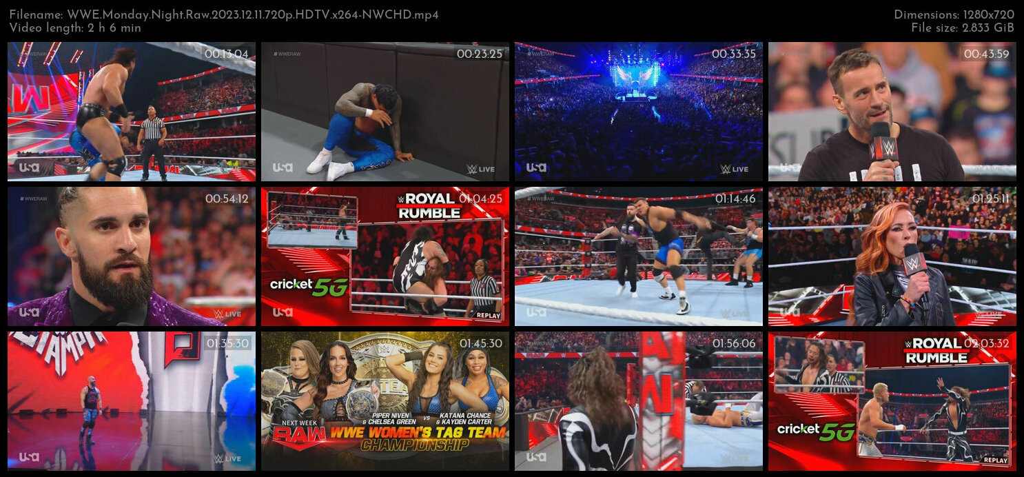 WWE Monday Night Raw 2023 12 11 720p HDTV x264 NWCHD TGx