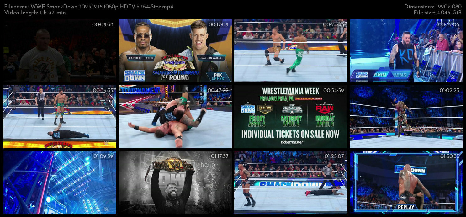 WWE SmackDown 2023 12 15 1080p HDTV h264 Star TGx