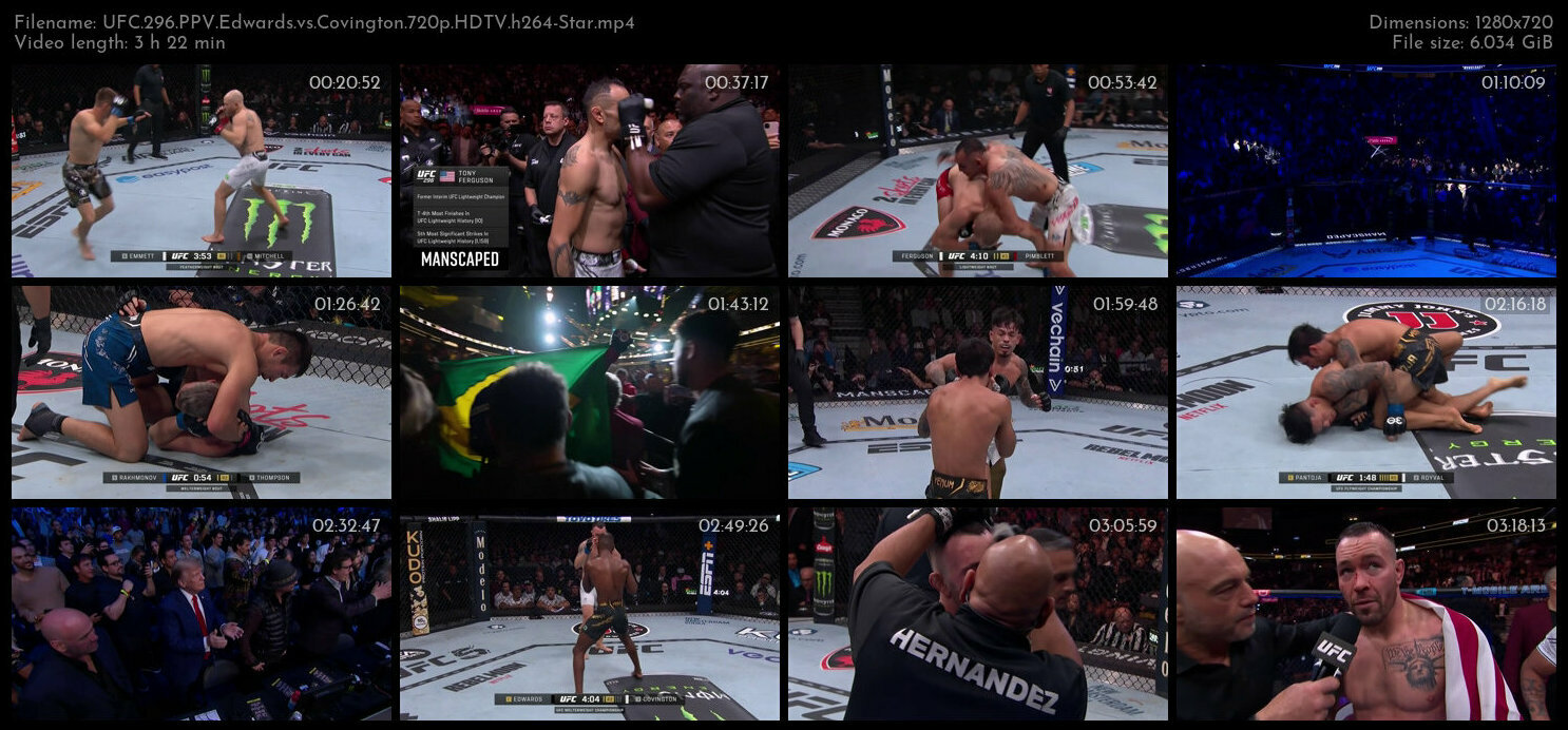 UFC 296 PPV Edwards vs Covington 720p HDTV h264 Star TGx