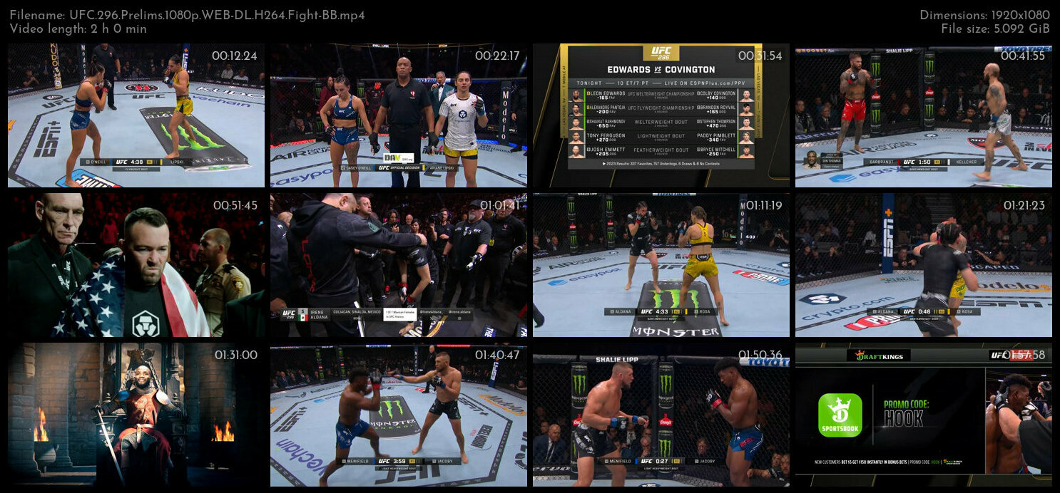 UFC 296 Prelims 1080p WEB DL H264 Fight BB
