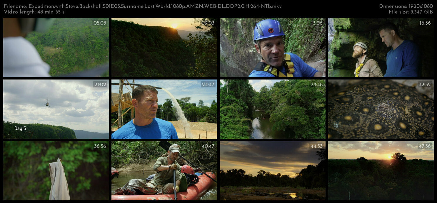 Expedition with Steve Backshall S01E03 Suriname Lost World 1080p AMZN WEB DL DDP2 0 H 264 NTb TGx
