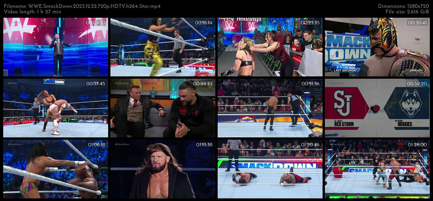 WWE SmackDown 2023 12 22 720p HDTV h264 Star TGx