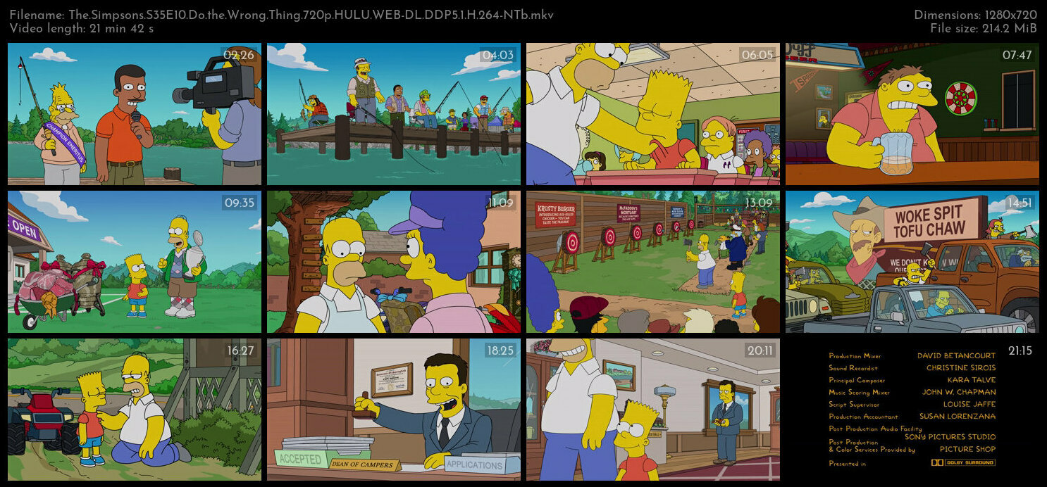 The Simpsons S35E10 Do the Wrong Thing 720p HULU WEB DL DDP5 1 H 264 NTb TGx