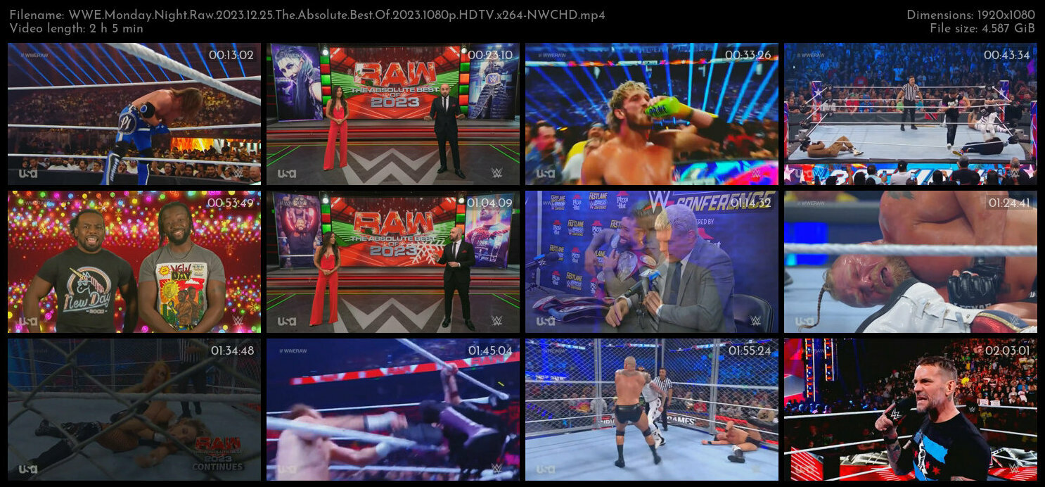 WWE Monday Night Raw 2023 12 25 The Absolute Best Of 2023 1080p HDTV x264 NWCHD TGx