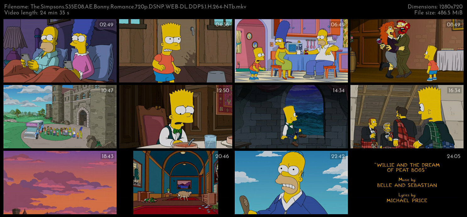 The Simpsons S35E08 AE Bonny Romance 720p DSNP WEB DL DDP5 1 H 264 NTb TGx