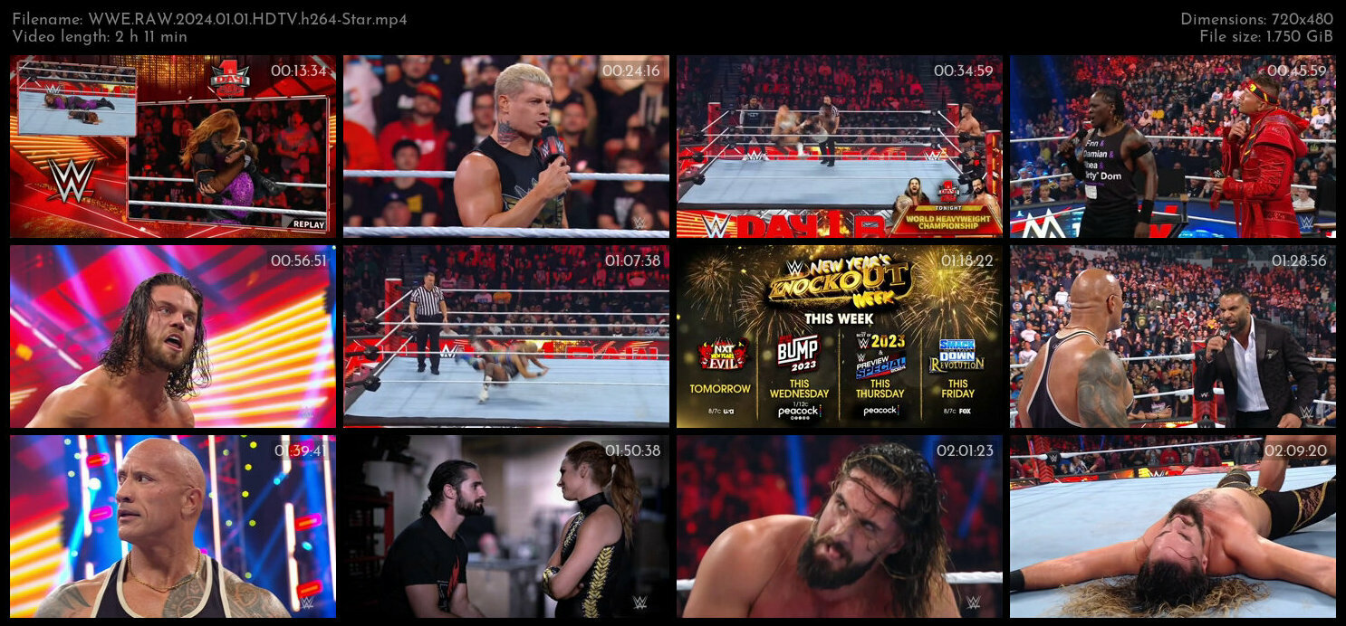 WWE RAW 2024 01 01 HDTV h264 Star TGx