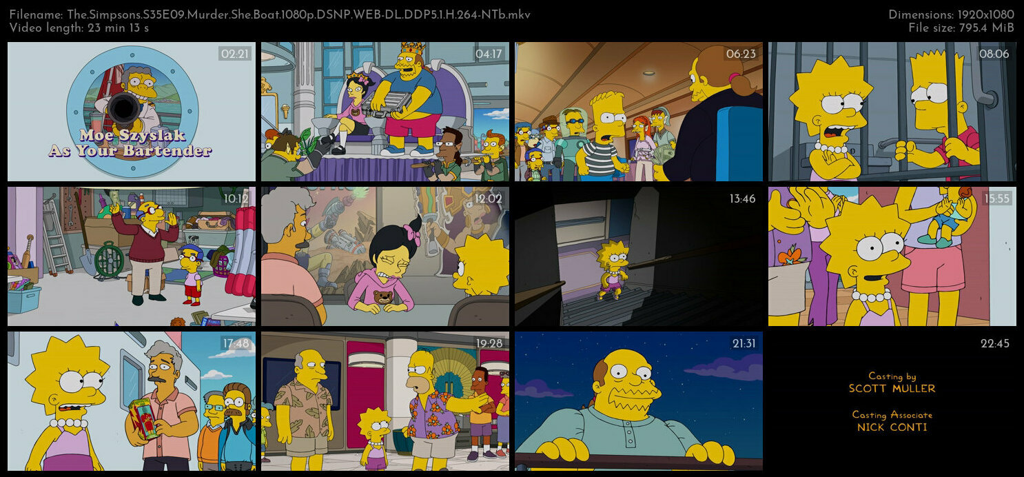The Simpsons S35E09 Murder She Boat 1080p DSNP WEB DL DDP5 1 H 264 NTb TGx