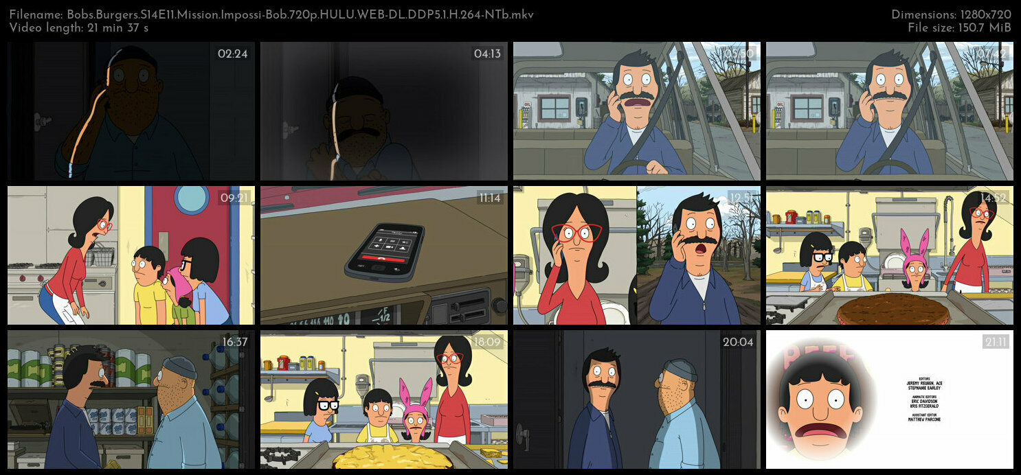 Bobs Burgers S14E11 Mission Impossi Bob 720p HULU WEB DL DDP5 1 H 264 NTb TGx