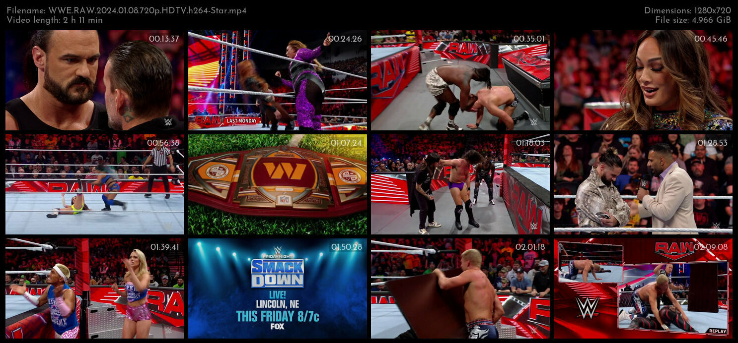 WWE RAW 2024 01 08 720p HDTV h264 Star TGx