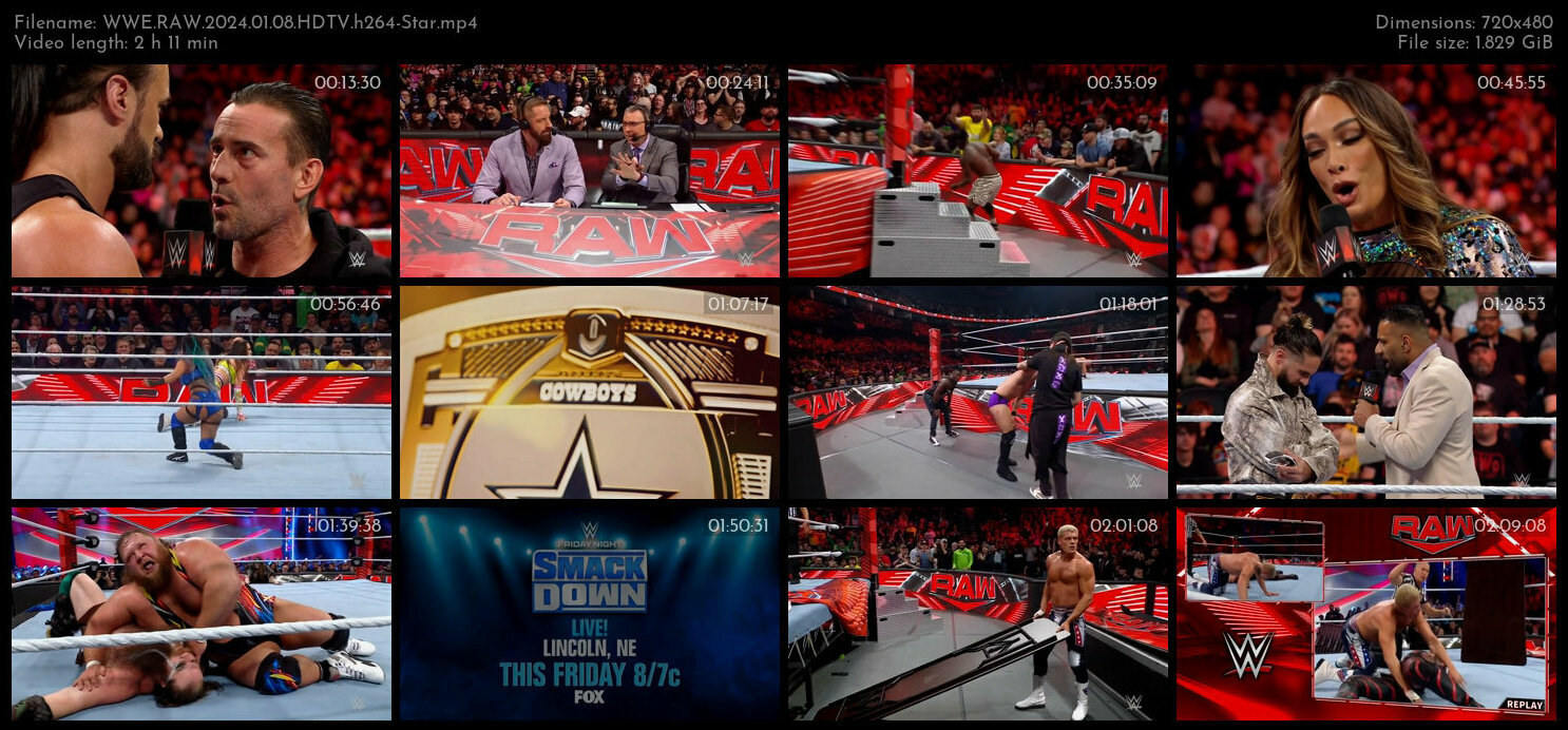 WWE RAW 2024 01 08 HDTV h264 Star TGx