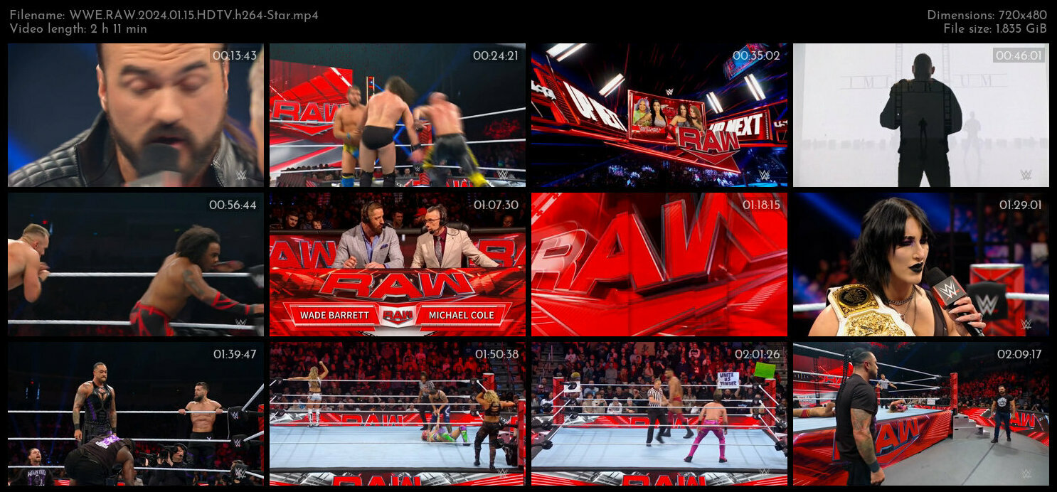 WWE RAW 2024 01 15 HDTV h264 Star TGx