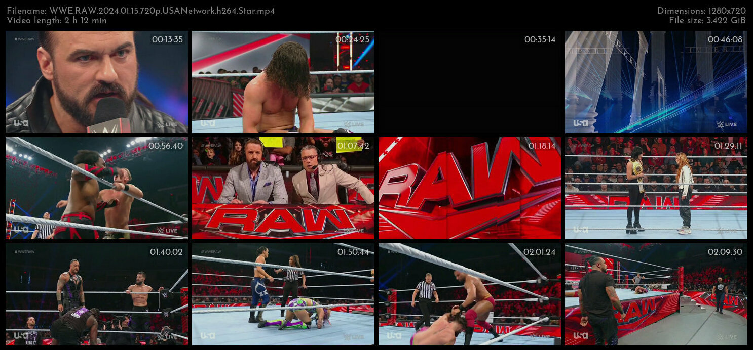 WWE RAW 2024 01 15 720p USANetwork h264 Star TGx