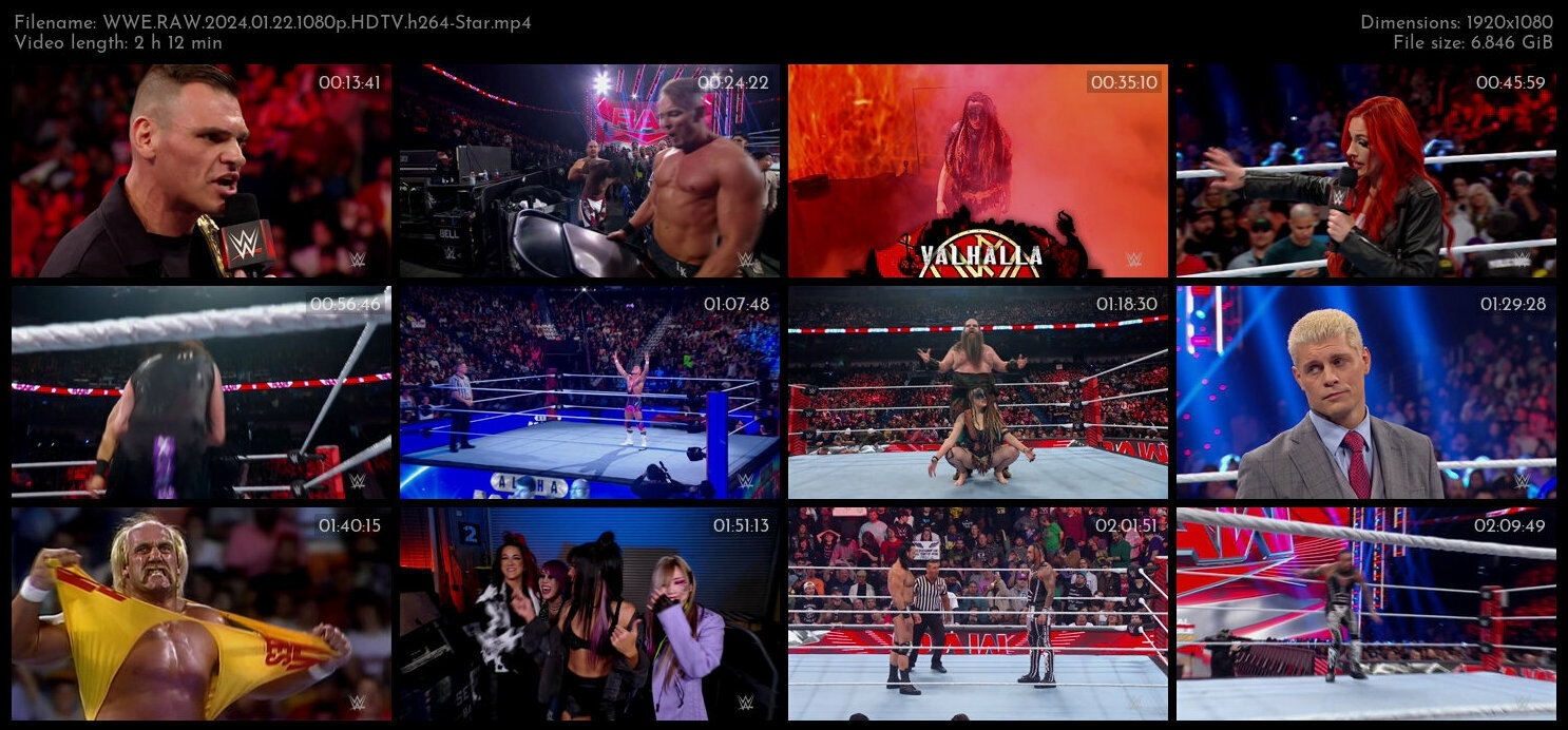 WWE RAW 2024 01 22 1080p HDTV h264 Star TGx