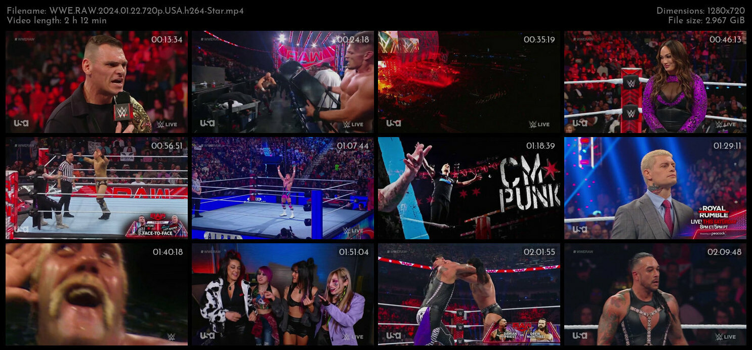 WWE RAW 2024 01 22 720p USA h264 Star TGx