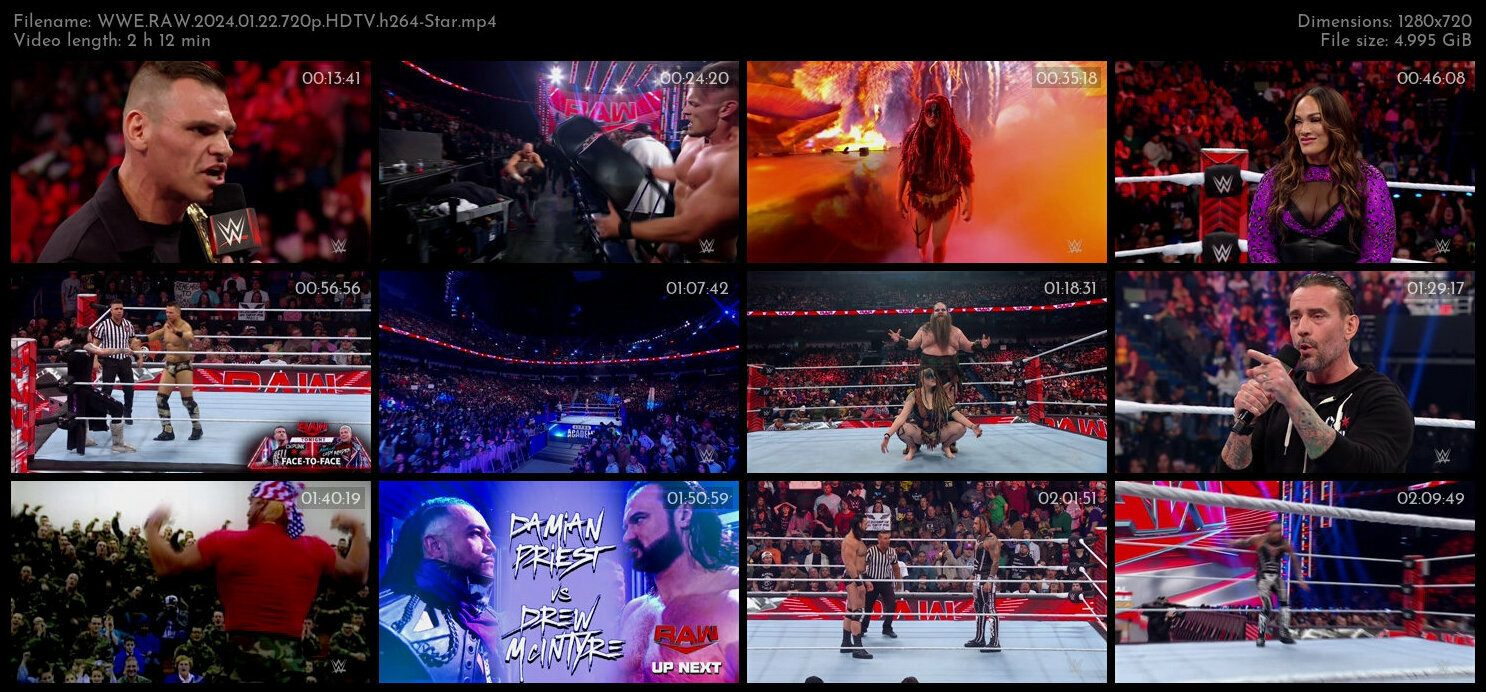 WWE RAW 2024 01 22 720p HDTV h264 Star TGx
