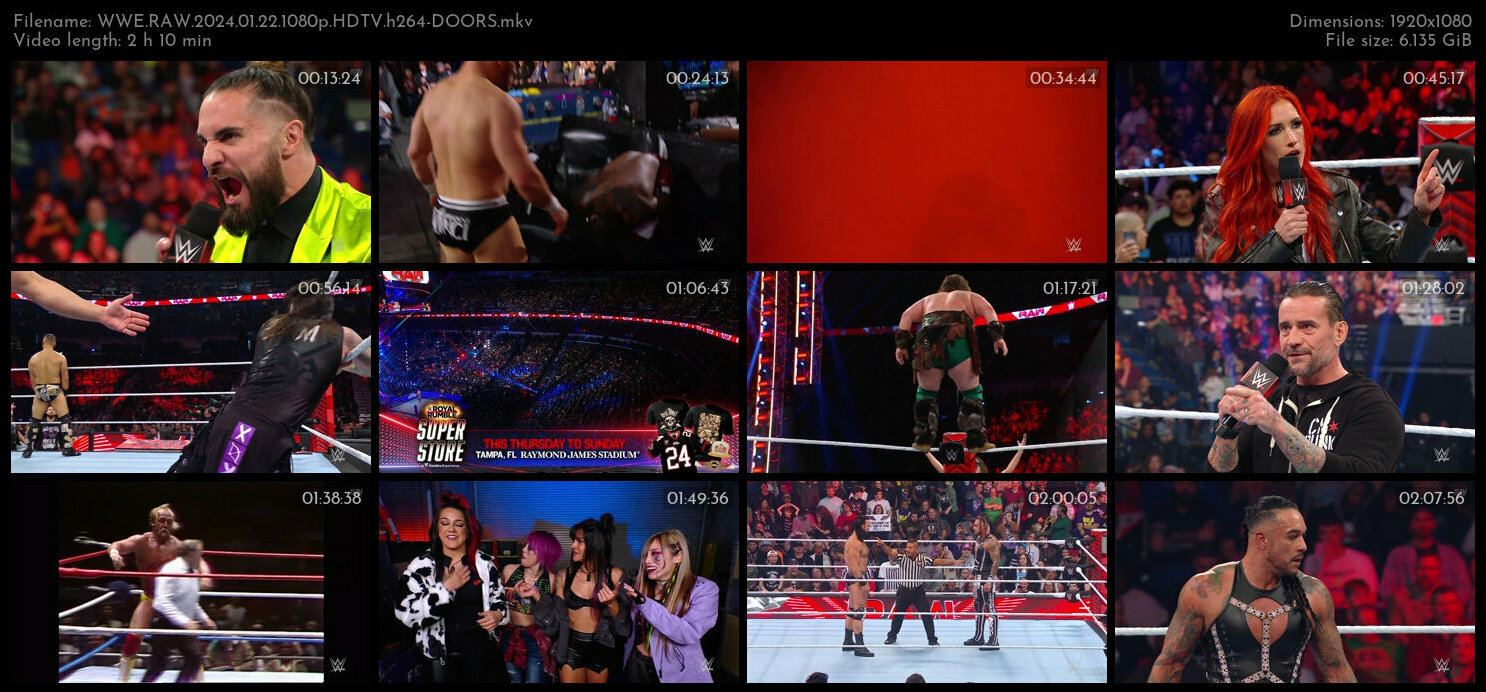 WWE RAW 2024 01 22 1080p HDTV h264 DOORS TGx