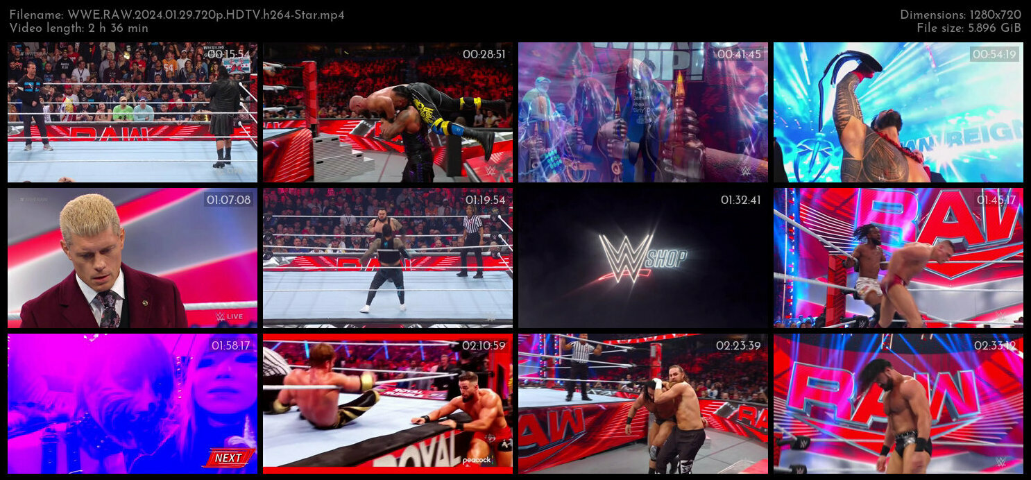 WWE RAW 2024 01 29 720p HDTV h264 Star TGx