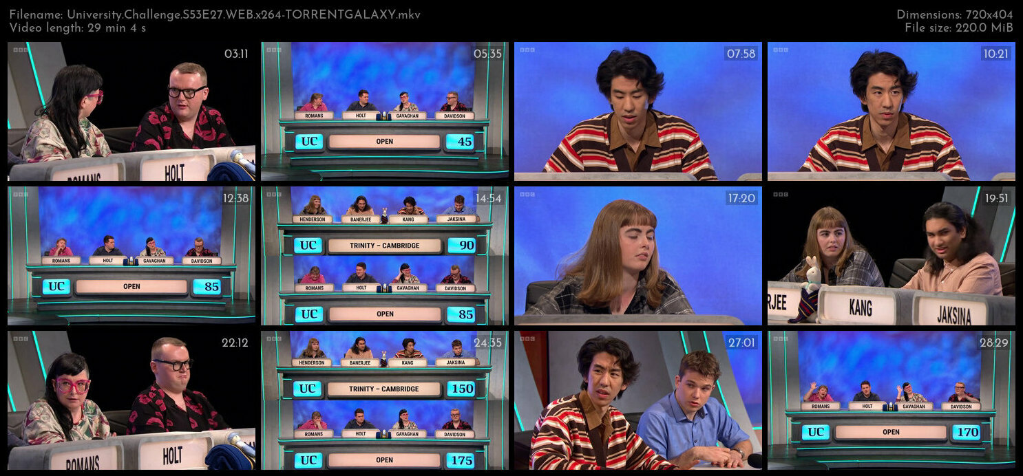 University Challenge S53E27 WEB x264 TORRENTGALAXY