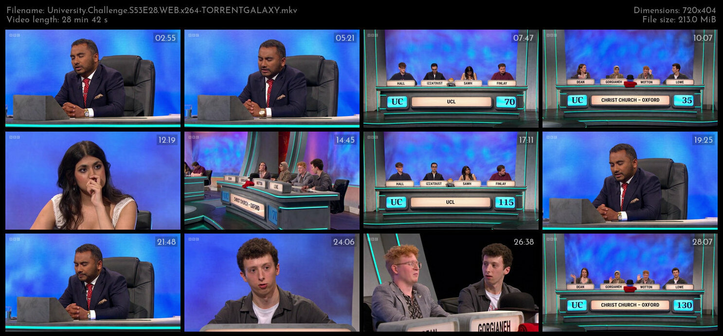 University Challenge S53E28 WEB x264 TORRENTGALAXY