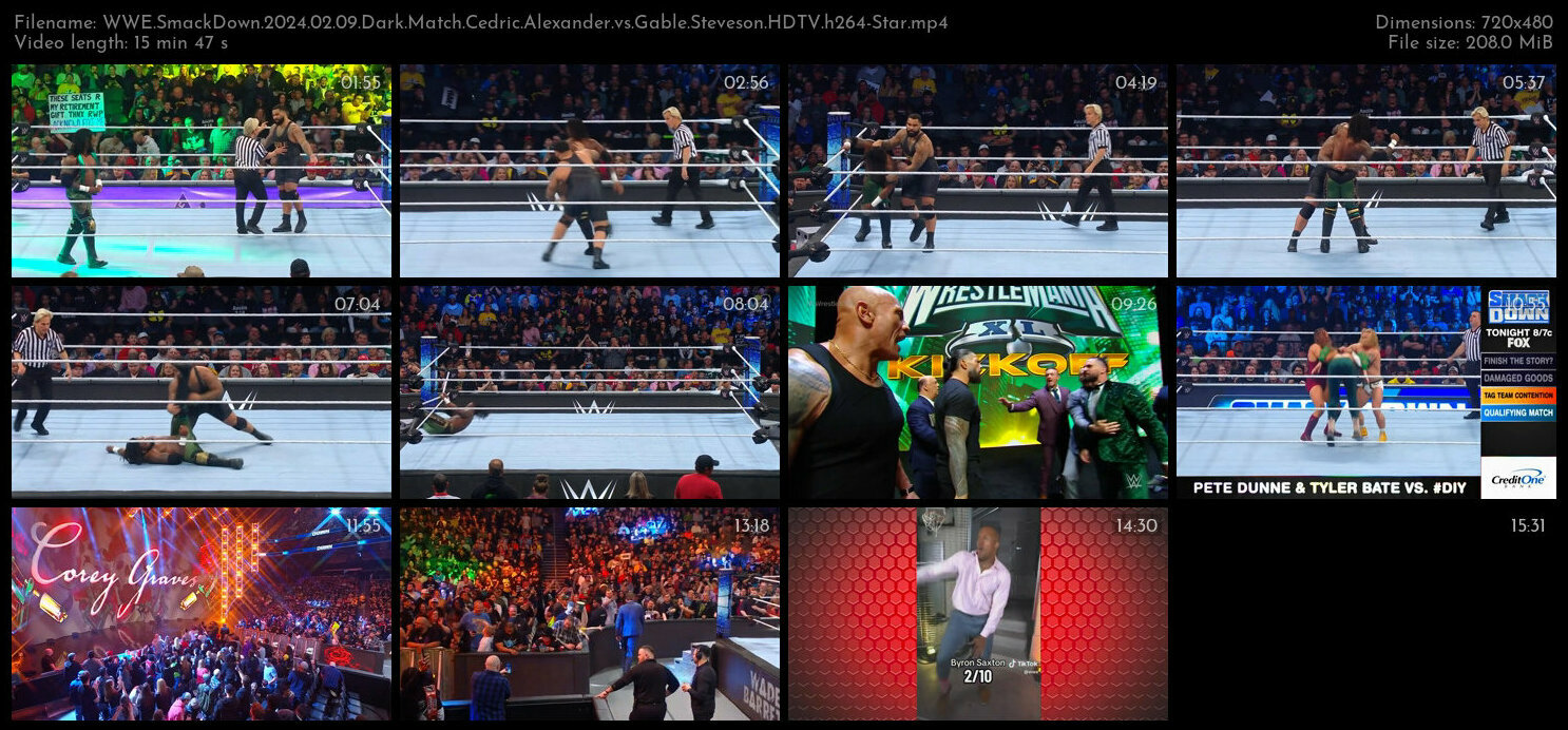 WWE SmackDown 2024 02 09 Dark Match Cedric Alexander vs Gable Steveson HDTV h264 Star TGx