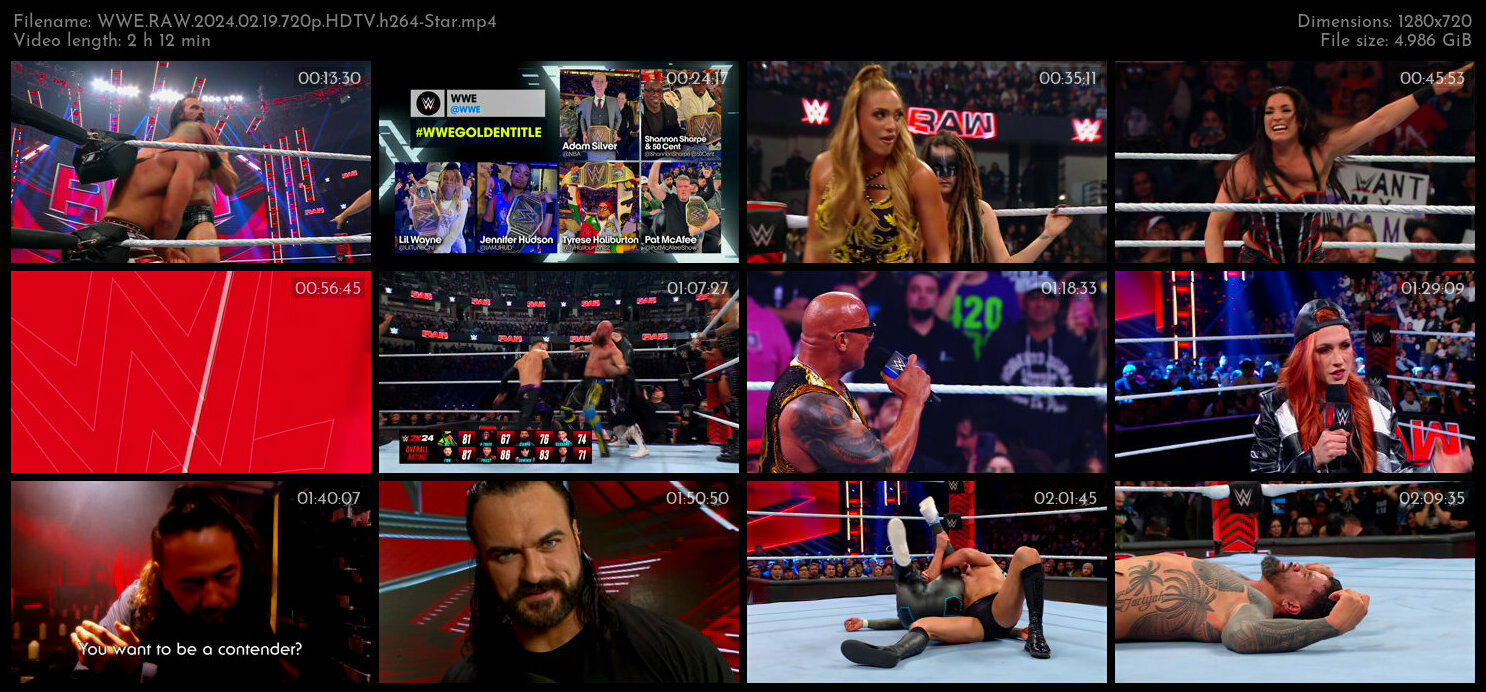 WWE RAW 2024 02 19 720p HDTV h264 Star TGx