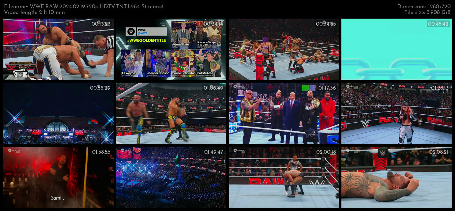 WWE RAW 2024 02 19 720p HDTV TNT h264 Star TGx