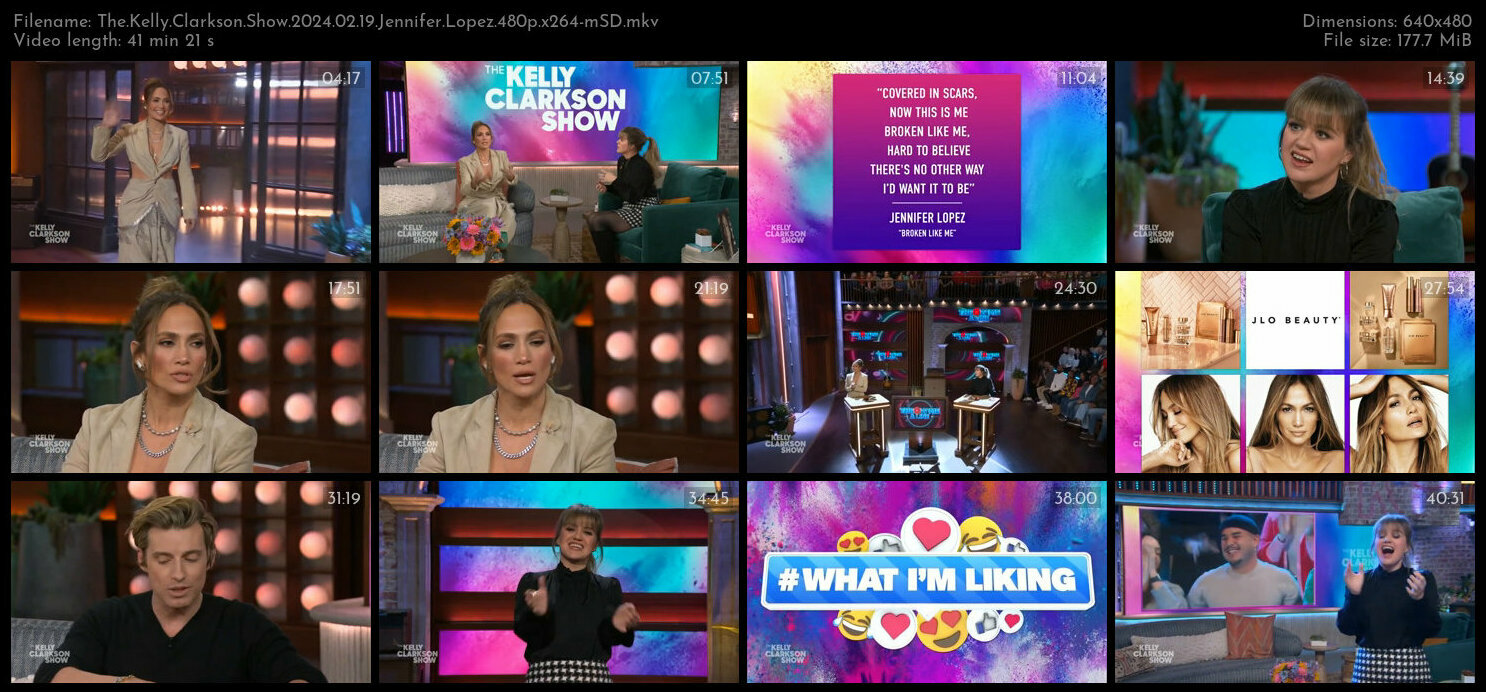 The Kelly Clarkson Show 2024 02 19 Jennifer Lopez 480p x264 mSD TGx