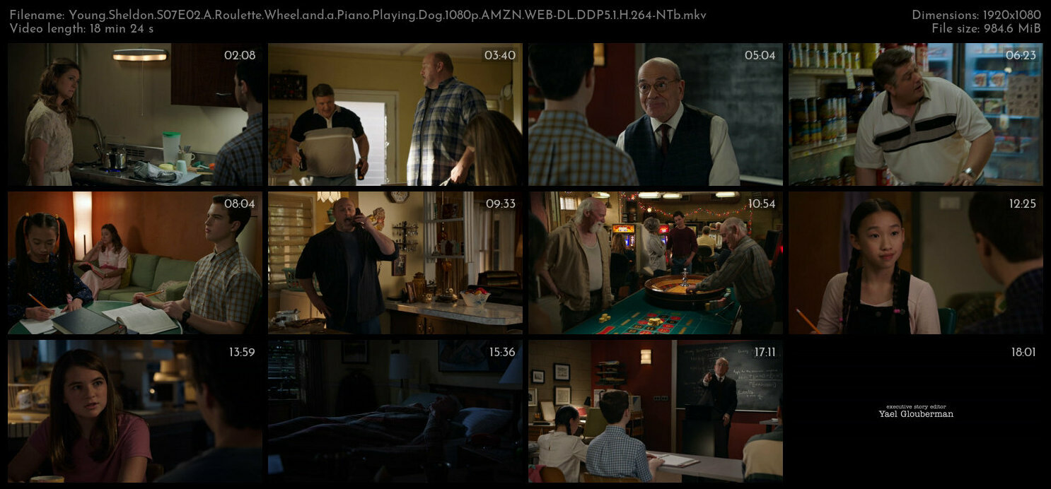 Young Sheldon S07E02 A Roulette Wheel and a Piano Playing Dog 1080p AMZN WEB DL DDP5 1 H 264 NTb TGx