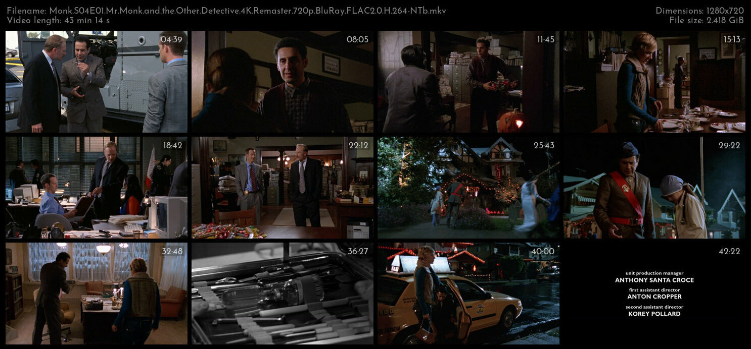Monk S04E01 Mr Monk and the Other Detective 4K Remaster 720p BluRay FLAC2 0 H 264 NTb TGx