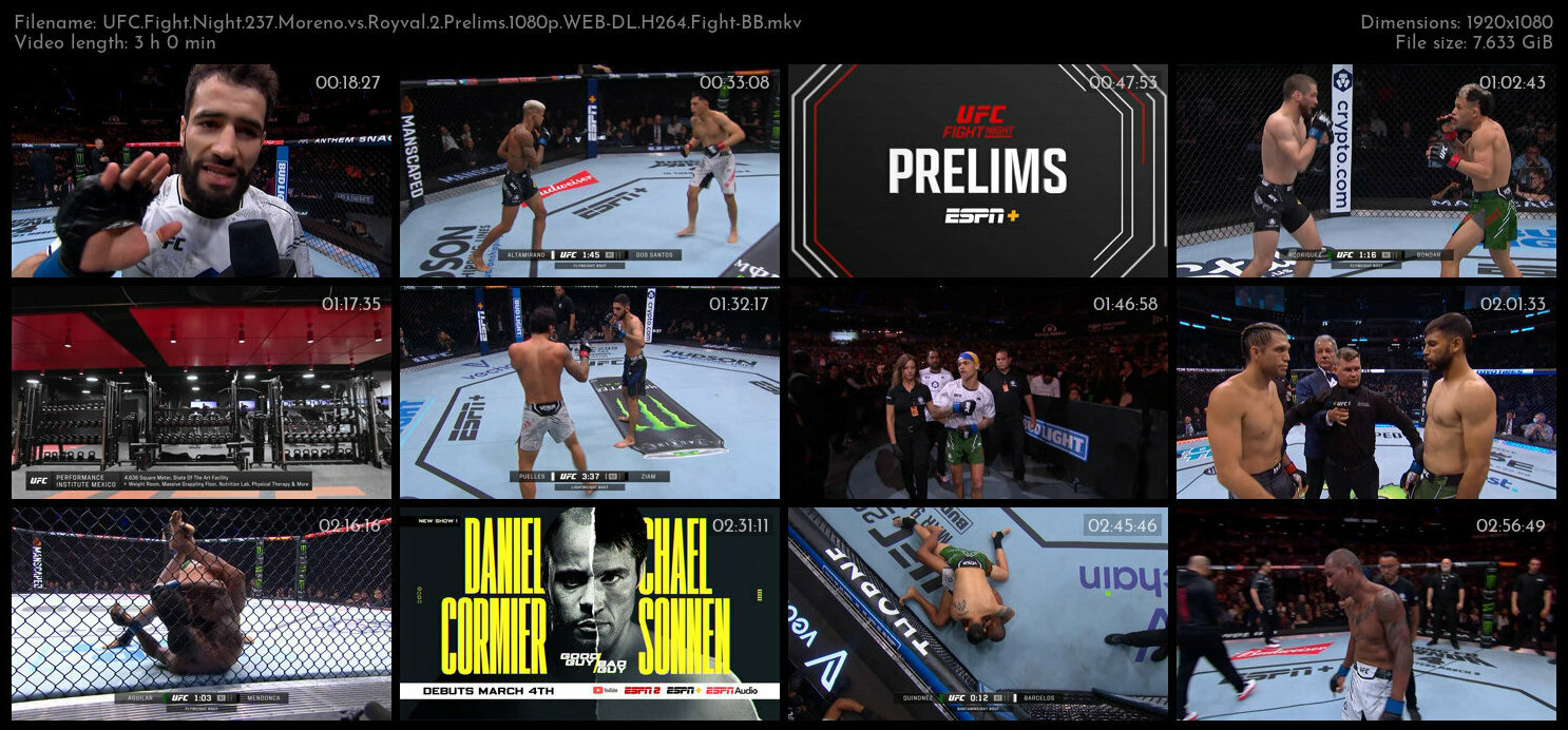 UFC Fight Night 237 Moreno vs Royval 2 Prelims 1080p WEB DL H264 Fight BB