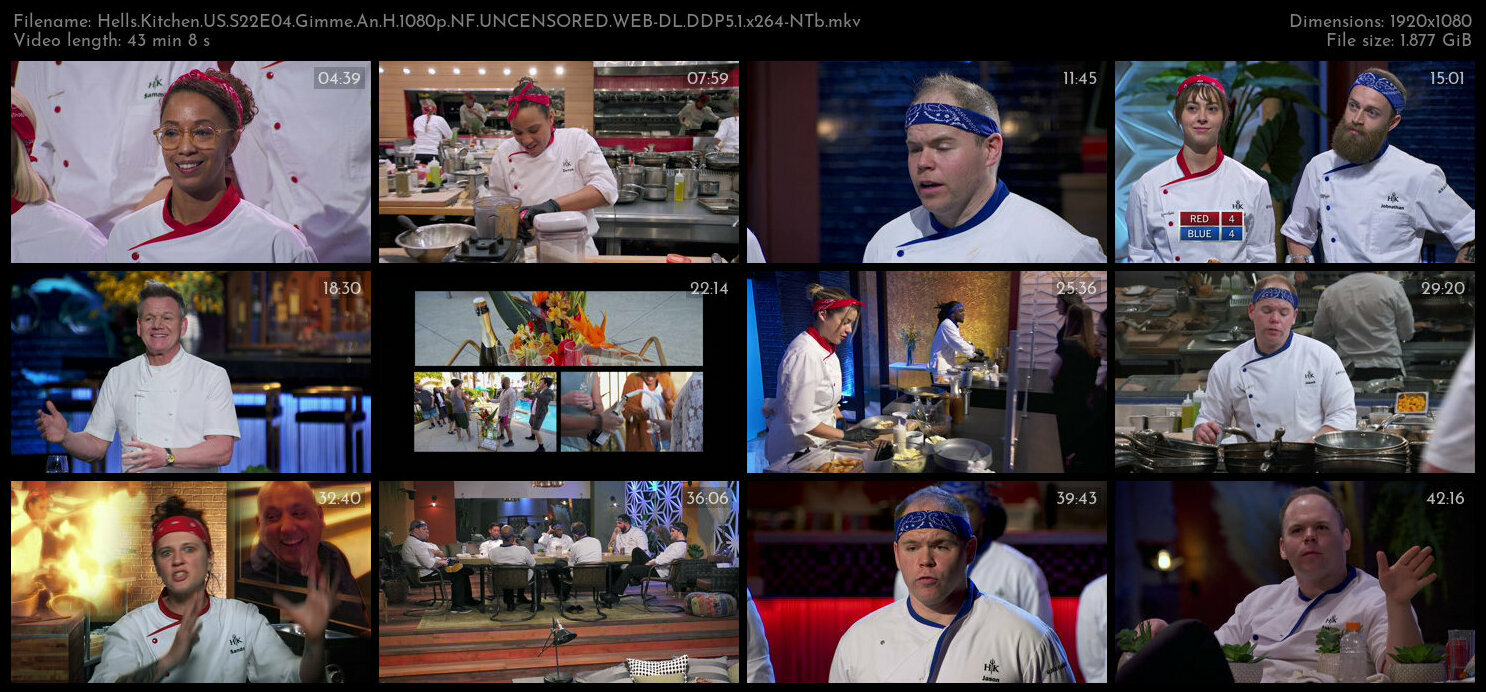 Hells Kitchen US S22E04 Gimme An H 1080p NF UNCENSORED WEB DL DDP5 1 x264 NTb TGx