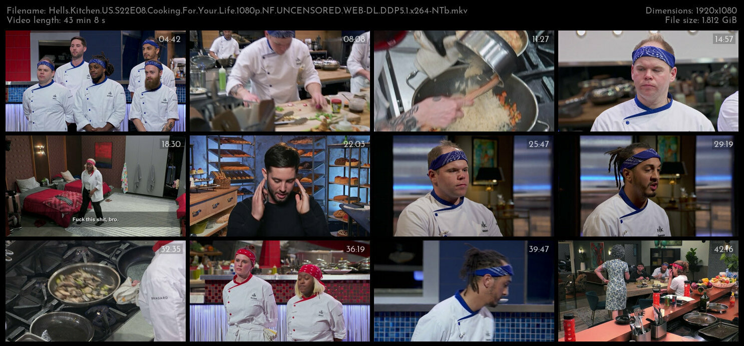 Hells Kitchen US S22E08 Cooking For Your Life 1080p NF UNCENSORED WEB DL DDP5 1 x264 NTb TGx