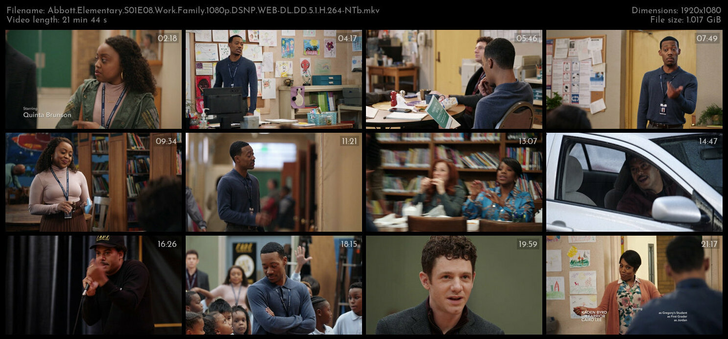 Abbott Elementary S01E08 Work Family 1080p DSNP WEB DL DD 5 1 H 264 NTb TGx